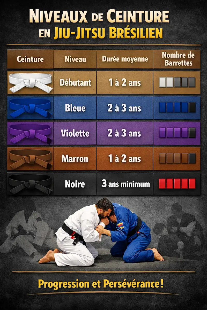 Progression des ceintures en Jiu-Jitsu