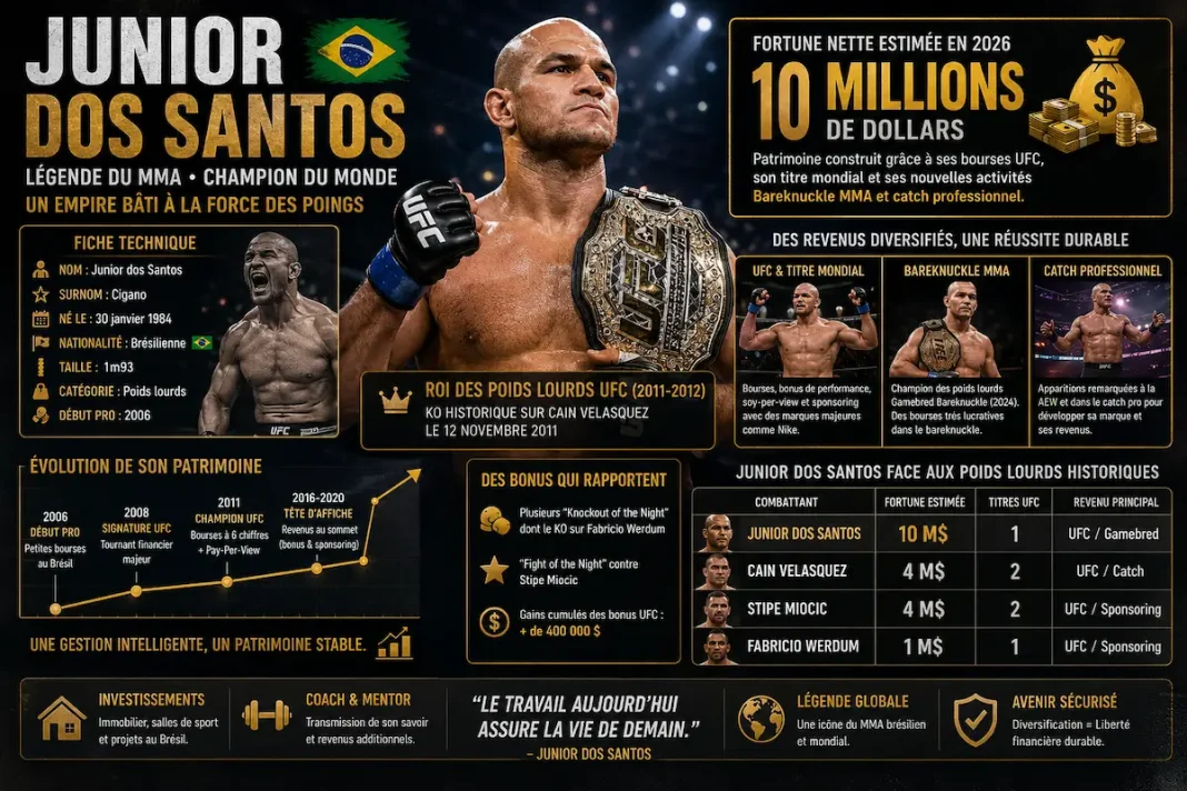 Fortune de Junior dos Santos : son patrimoine net en 2026