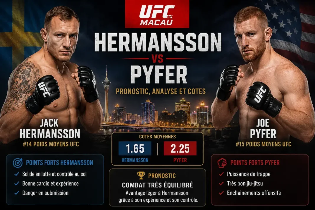 Pronostic Hermansson Pyfer : analyse et cotes UFC Macau