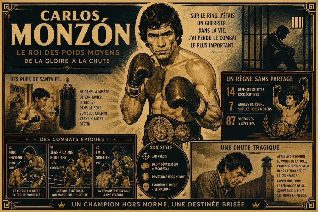 Carlos Monzón boxe : la gloire et la chute d’une légende