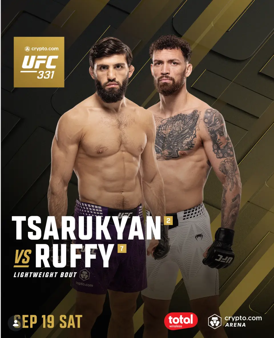 Arman Tsarukyan de retour à l’UFC 331 : co-main event confirmé face à Mauricio Ruffy