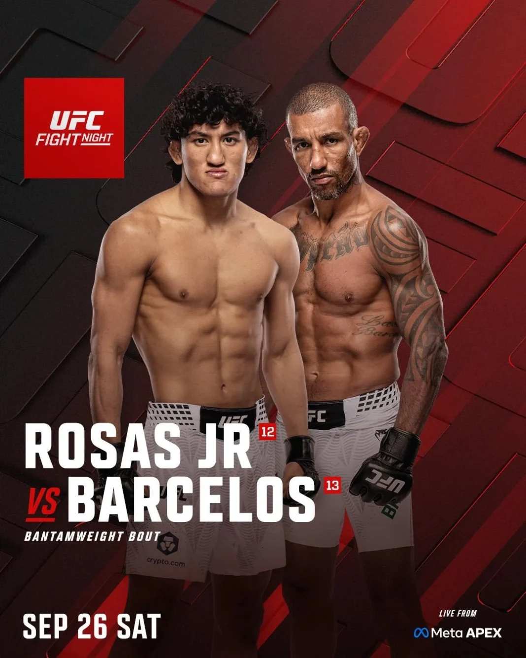 UFC Vegas 121 : nos pronostics MMA pour la soirée Rosas Jr. vs Barcelos
